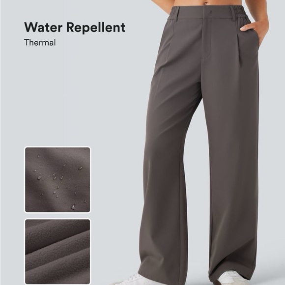 Halara Water Repellent Wear-Resistant Mid High Waisted Work Pants Zipper Pocket - Picture 3 of 11